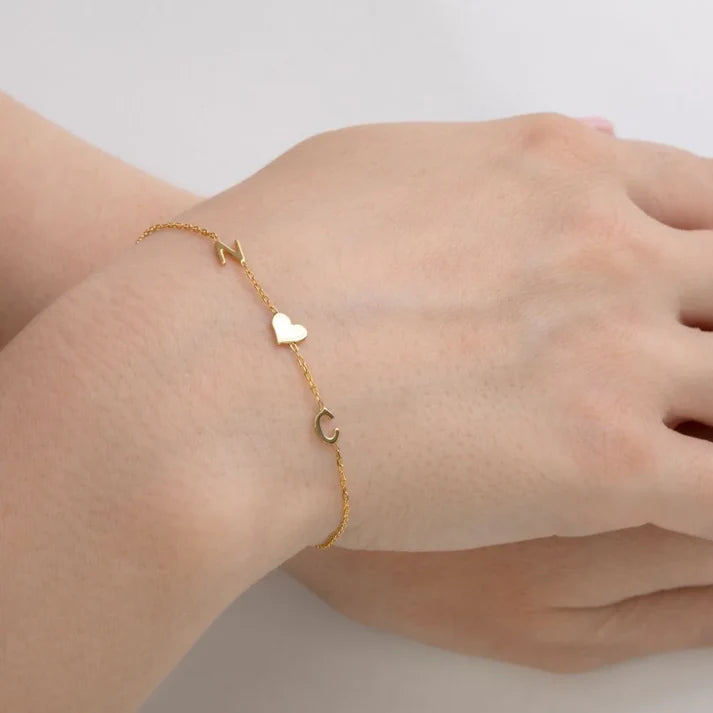 Pulsera personalizada con iniciales en horizontal