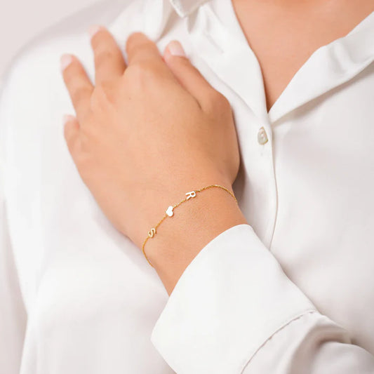 Pulsera personalizada con iniciales en horizontal