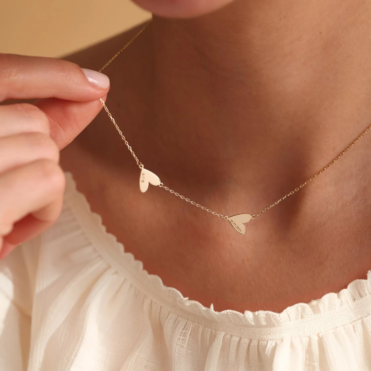 Collar personalizado con corazón grabado