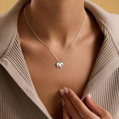 Collar personalizado de corazón con nombre y huellita